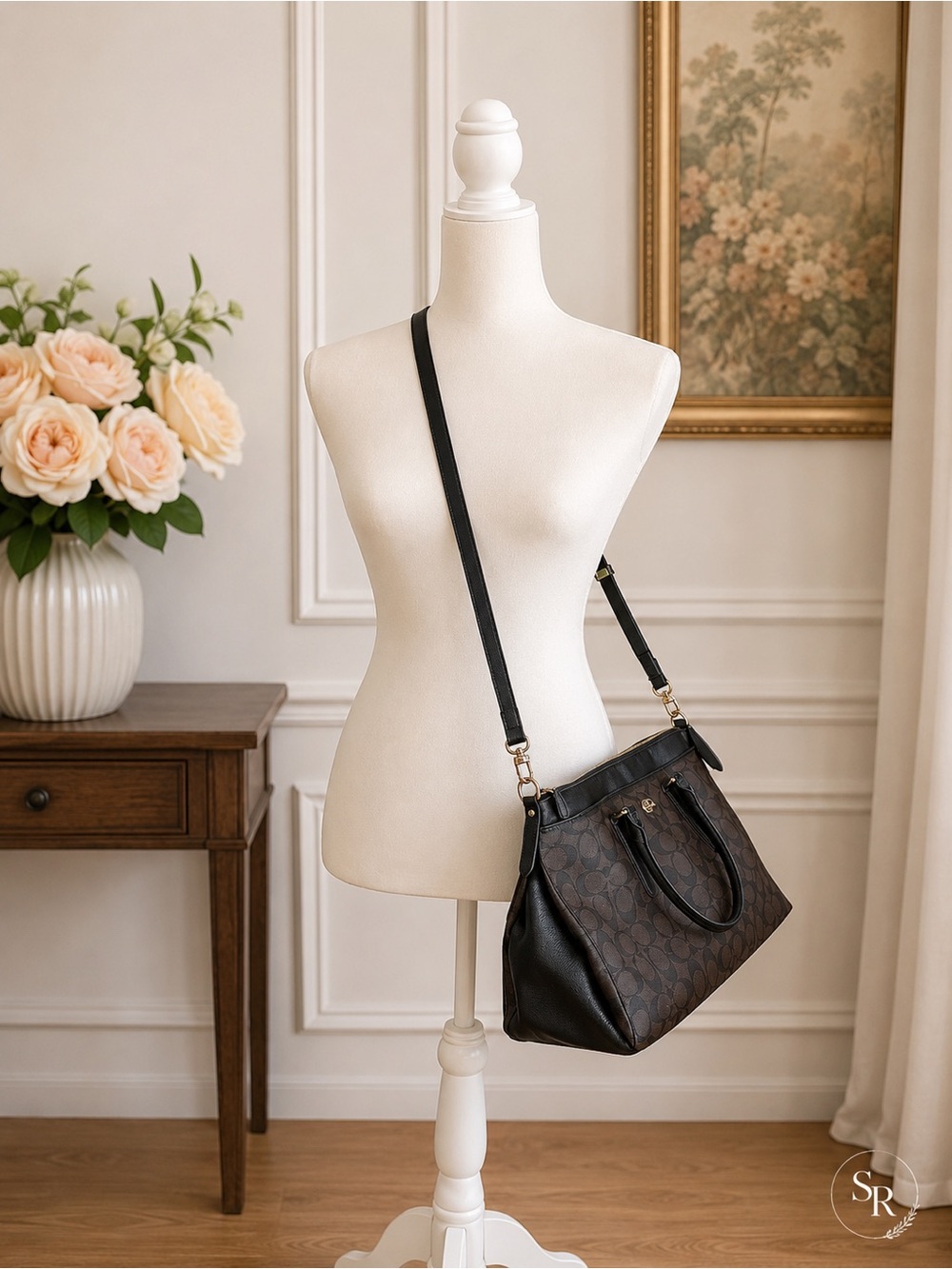 Coach Morgan Satchel F34617 Signature Brown Black Top Handle Crossbody Bag - Picture 3 of 14